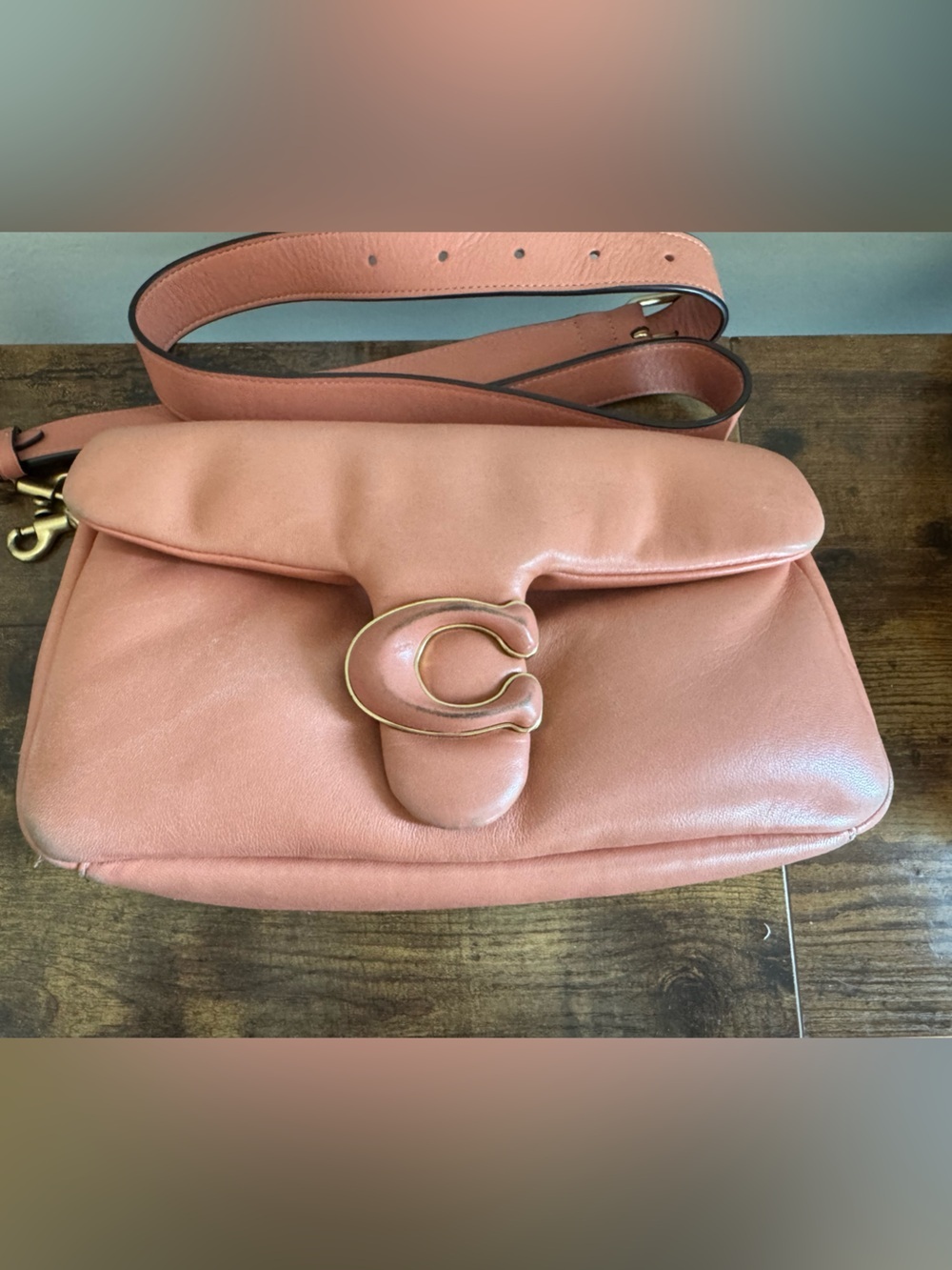 Coach Leather Pillow Tabby 26 Peach no tag need some tender, loving care